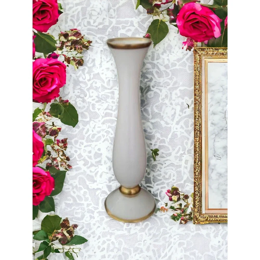 Lindner Kueps Bavaria Germany Vase, Cream Bone China Vase, Single Flower Vase